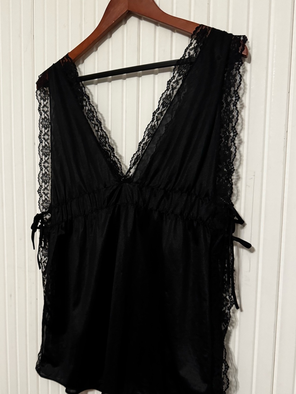 VTG Nylon Camisole Top M Side Slit Layer Gothic Romantic Whimsigoth